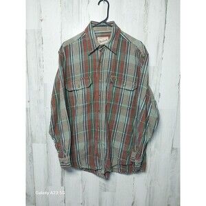 Woolrich Men's Large Plaid Cotton Woven Button Up Shirt